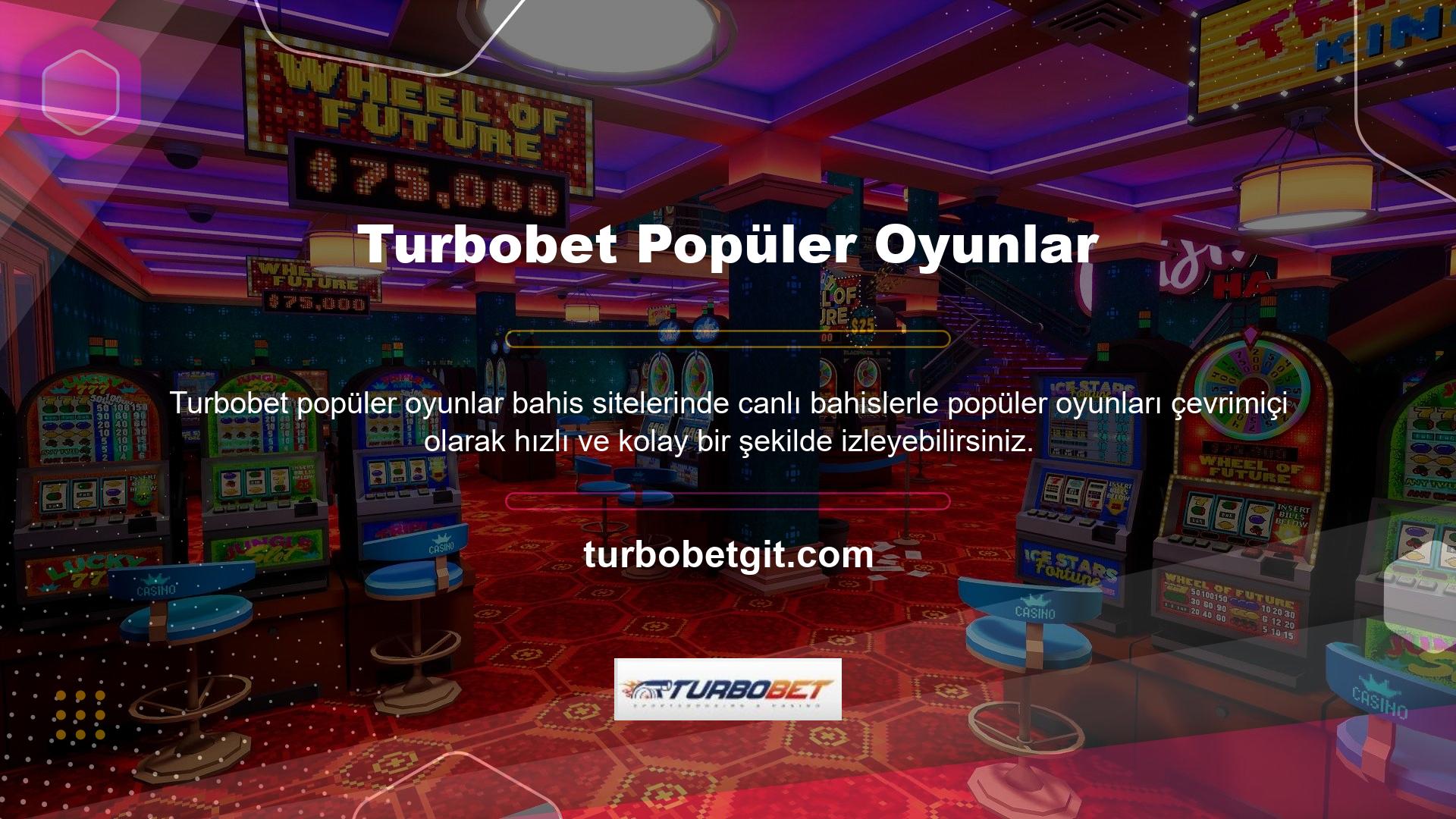 Ekstra para ödemeden, Turbobet tarafından yapılan tüm bahisleri, paraya mal olanları bile görebilirsiniz